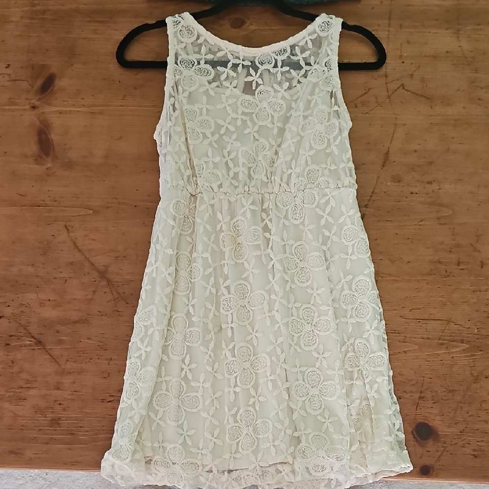 Monteau Cream Sequin Embellished Mini Sundress